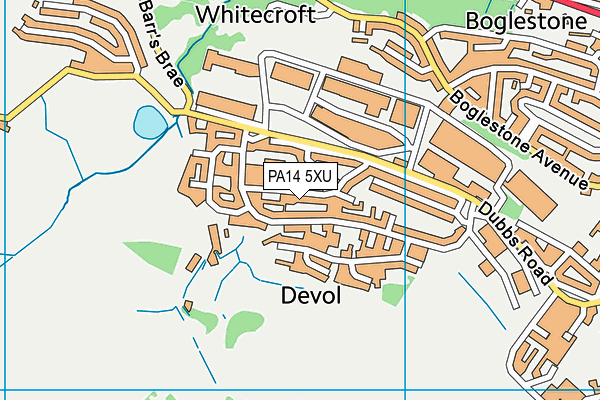 PA14 5XU map - OS VectorMap District (Ordnance Survey)