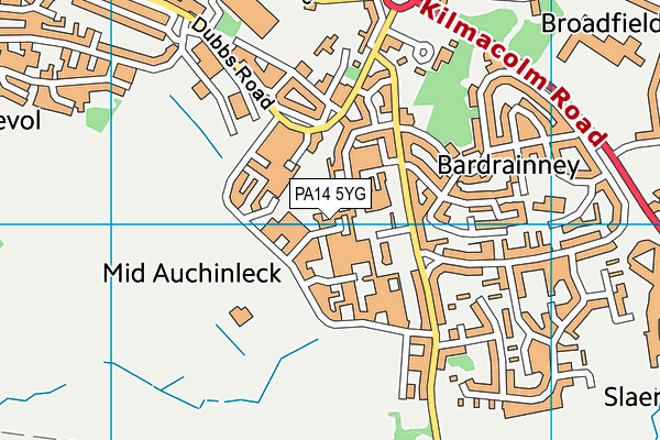 PA14 5YG map - OS VectorMap District (Ordnance Survey)