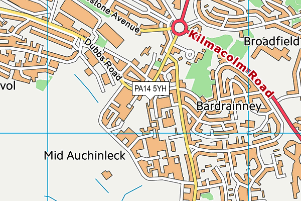 PA14 5YH map - OS VectorMap District (Ordnance Survey)