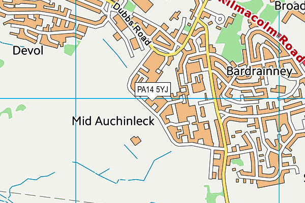 PA14 5YJ map - OS VectorMap District (Ordnance Survey)
