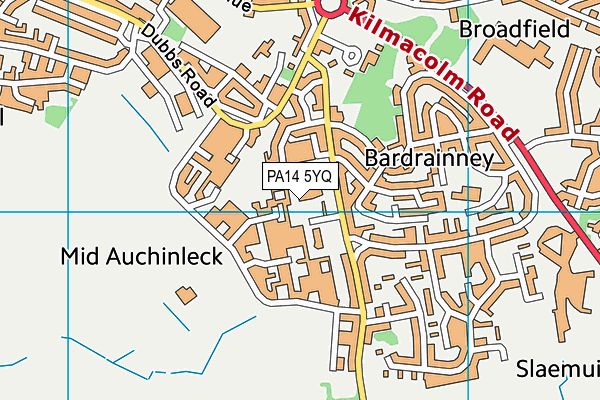 PA14 5YQ map - OS VectorMap District (Ordnance Survey)