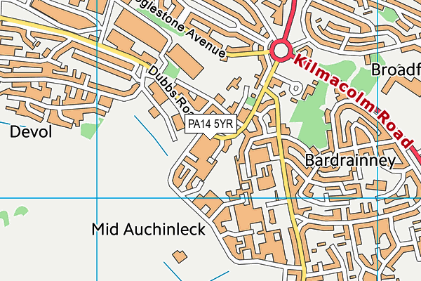 PA14 5YR map - OS VectorMap District (Ordnance Survey)