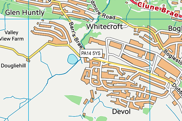 PA14 5YS map - OS VectorMap District (Ordnance Survey)