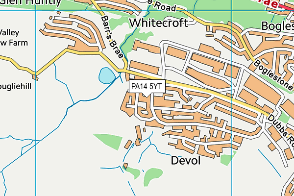 PA14 5YT map - OS VectorMap District (Ordnance Survey)