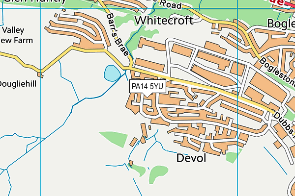 PA14 5YU map - OS VectorMap District (Ordnance Survey)