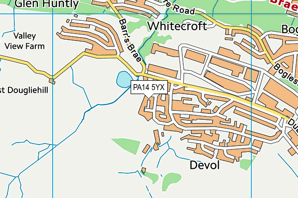 PA14 5YX map - OS VectorMap District (Ordnance Survey)