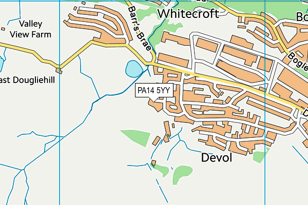 PA14 5YY map - OS VectorMap District (Ordnance Survey)