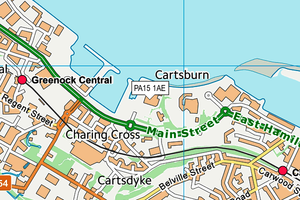 PA15 1AE map - OS VectorMap District (Ordnance Survey)