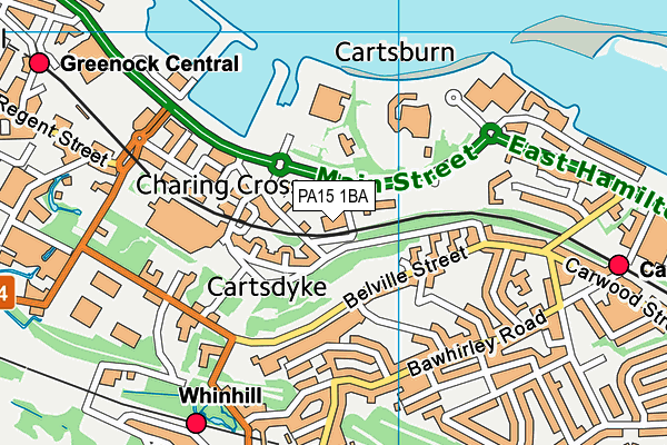PA15 1BA map - OS VectorMap District (Ordnance Survey)