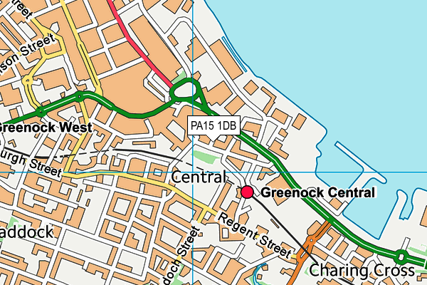 PA15 1DB map - OS VectorMap District (Ordnance Survey)