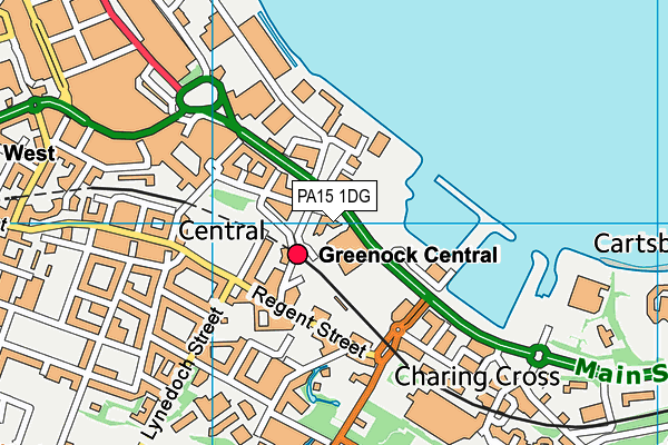 PA15 1DG map - OS VectorMap District (Ordnance Survey)