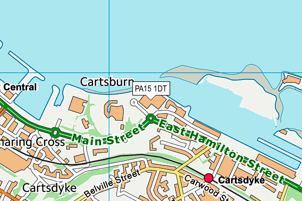 PA15 1DT map - OS VectorMap District (Ordnance Survey)