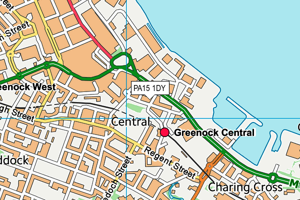 PA15 1DY map - OS VectorMap District (Ordnance Survey)