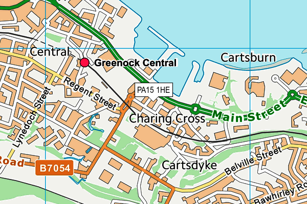 PA15 1HE map - OS VectorMap District (Ordnance Survey)