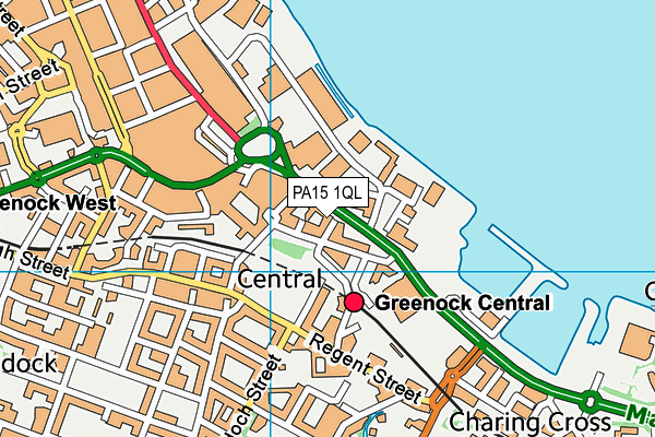 PA15 1QL map - OS VectorMap District (Ordnance Survey)