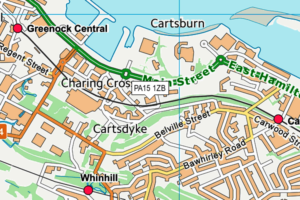 PA15 1ZB map - OS VectorMap District (Ordnance Survey)