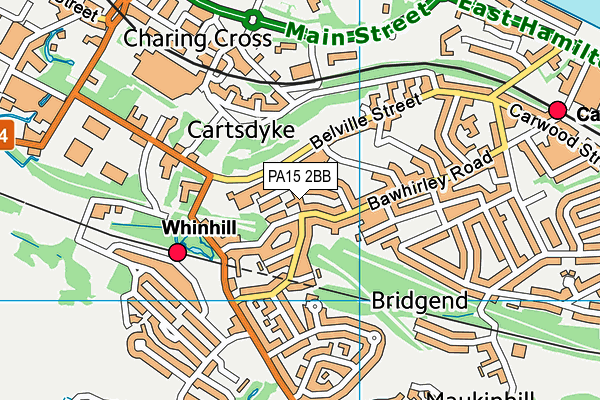 PA15 2BB map - OS VectorMap District (Ordnance Survey)