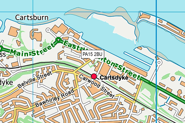 PA15 2BU map - OS VectorMap District (Ordnance Survey)