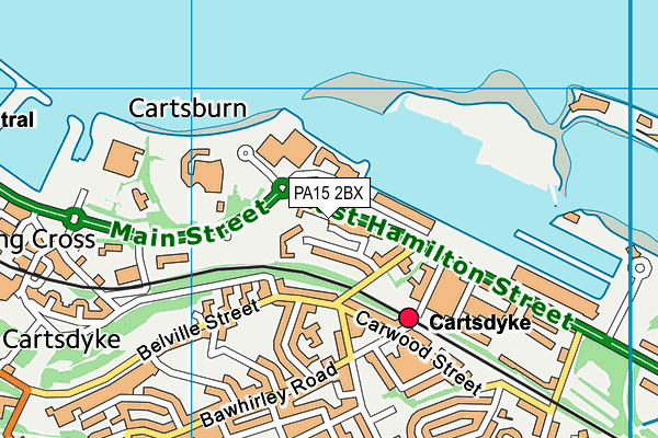 PA15 2BX map - OS VectorMap District (Ordnance Survey)