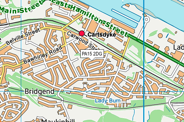 PA15 2DG map - OS VectorMap District (Ordnance Survey)