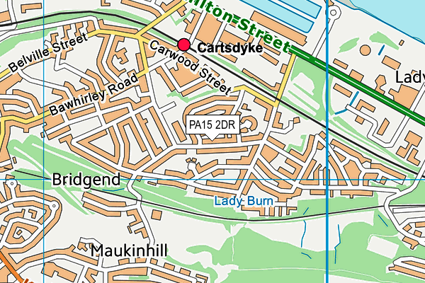 PA15 2DR map - OS VectorMap District (Ordnance Survey)