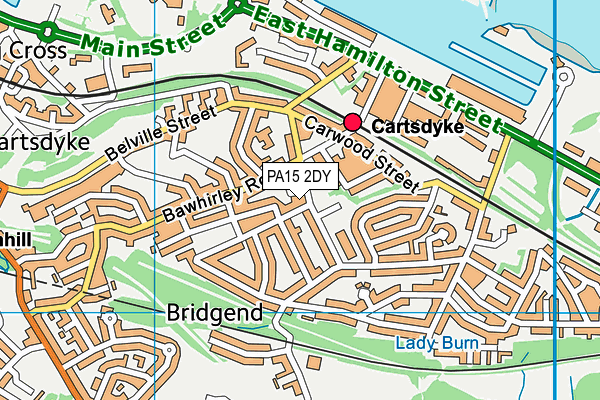 PA15 2DY map - OS VectorMap District (Ordnance Survey)