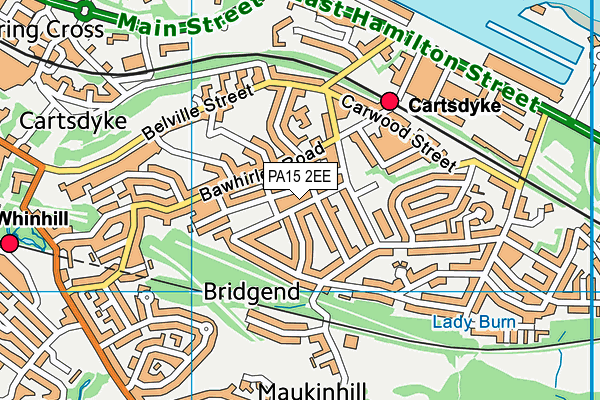 PA15 2EE map - OS VectorMap District (Ordnance Survey)