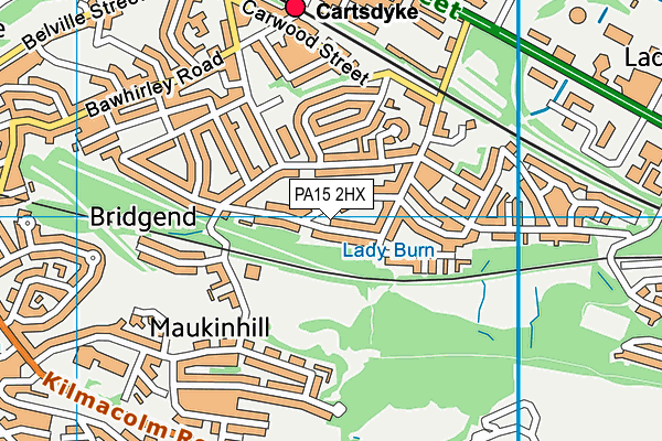 PA15 2HX map - OS VectorMap District (Ordnance Survey)