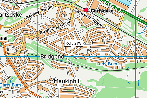 PA15 2JW map - OS VectorMap District (Ordnance Survey)