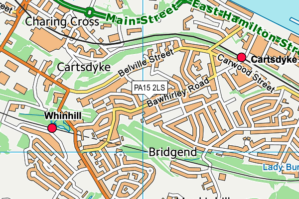 PA15 2LS map - OS VectorMap District (Ordnance Survey)