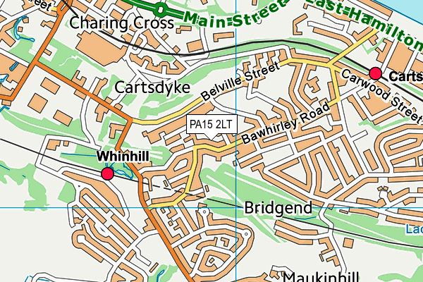 PA15 2LT map - OS VectorMap District (Ordnance Survey)