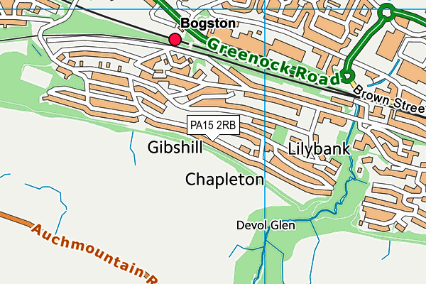 PA15 2RB map - OS VectorMap District (Ordnance Survey)