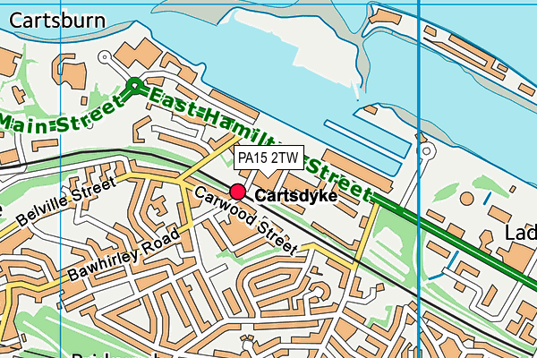 PA15 2TW map - OS VectorMap District (Ordnance Survey)