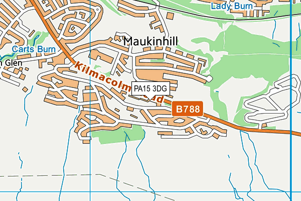 PA15 3DG map - OS VectorMap District (Ordnance Survey)