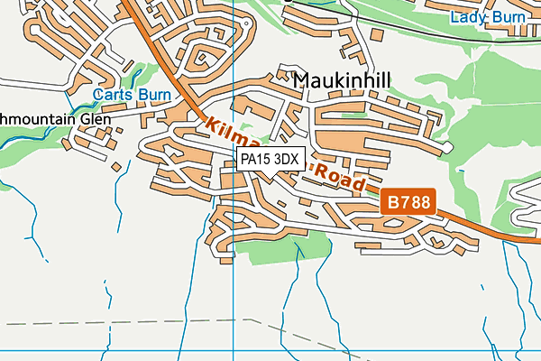 PA15 3DX map - OS VectorMap District (Ordnance Survey)