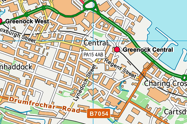 PA15 4AB map - OS VectorMap District (Ordnance Survey)