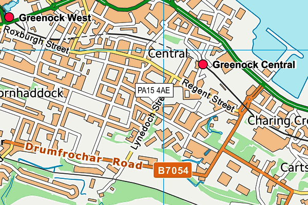 PA15 4AE map - OS VectorMap District (Ordnance Survey)