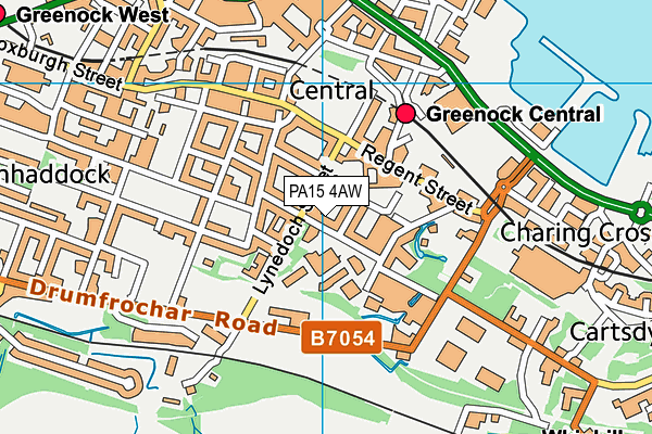 PA15 4AW map - OS VectorMap District (Ordnance Survey)