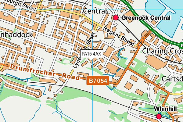 PA15 4AX map - OS VectorMap District (Ordnance Survey)