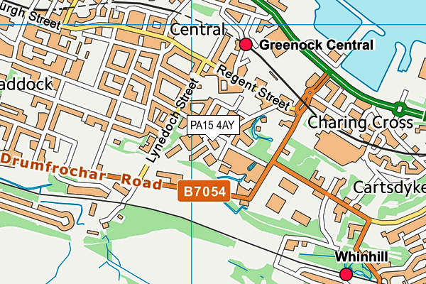 PA15 4AY map - OS VectorMap District (Ordnance Survey)