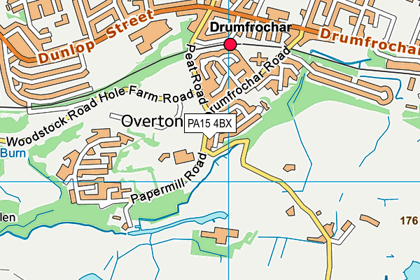 PA15 4BX map - OS VectorMap District (Ordnance Survey)