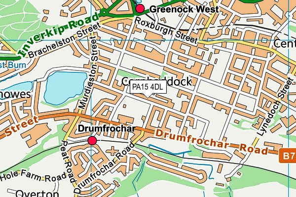 PA15 4DL map - OS VectorMap District (Ordnance Survey)