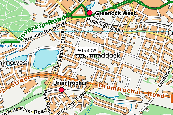 PA15 4DW map - OS VectorMap District (Ordnance Survey)