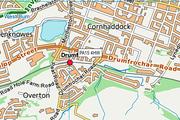 PA15 4HW map - OS VectorMap District (Ordnance Survey)