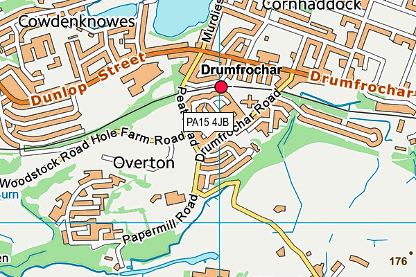 PA15 4JB map - OS VectorMap District (Ordnance Survey)
