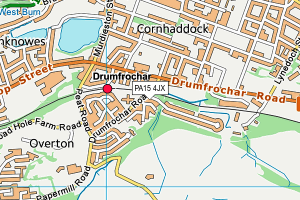 PA15 4JX map - OS VectorMap District (Ordnance Survey)
