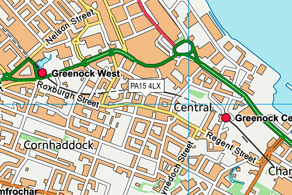 PA15 4LX map - OS VectorMap District (Ordnance Survey)