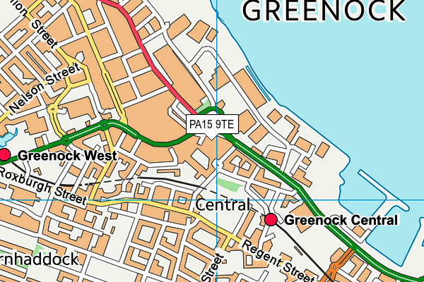 PA15 9TE map - OS VectorMap District (Ordnance Survey)