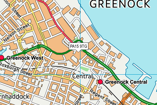 PA15 9TG map - OS VectorMap District (Ordnance Survey)