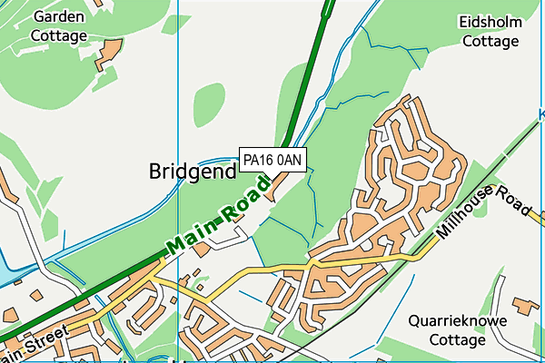 PA16 0AN map - OS VectorMap District (Ordnance Survey)